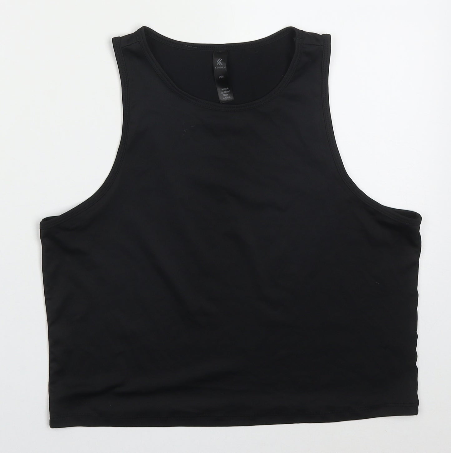 Kyodan Womens Black  Polyester Cropped Tank Size S Round Neck Pullover
