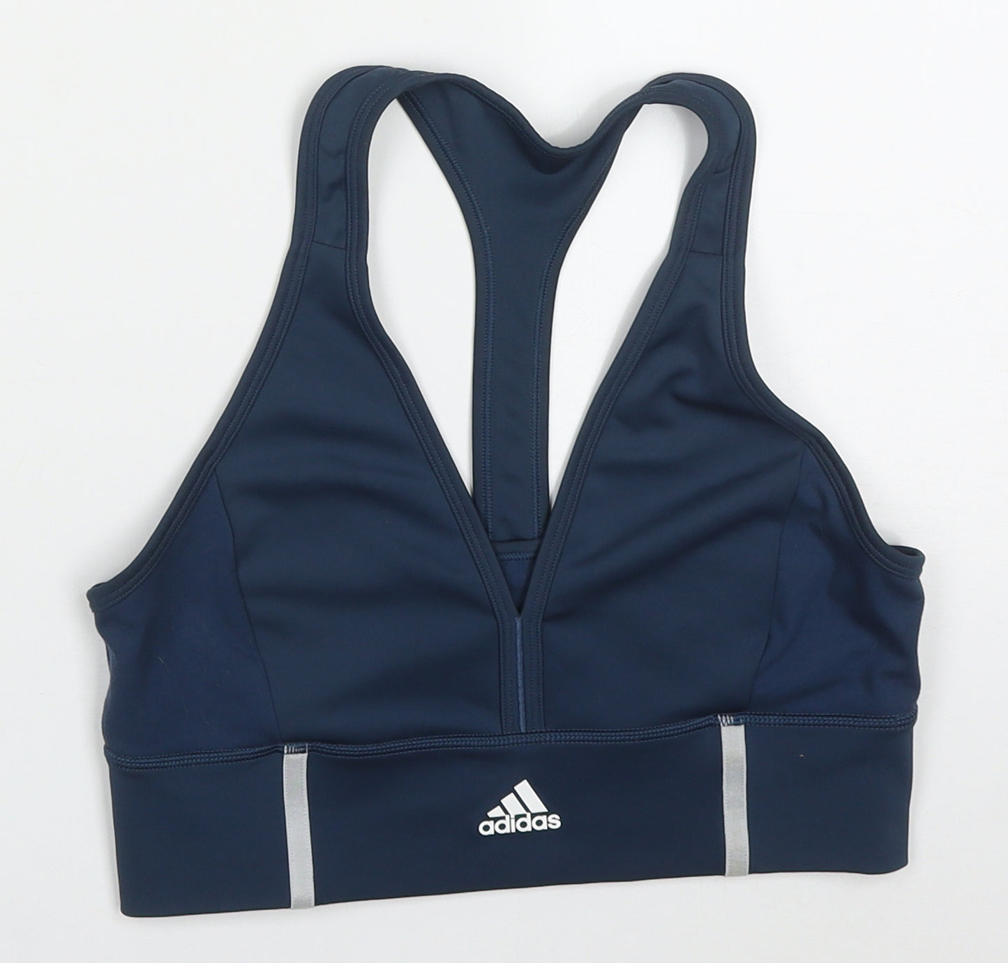 adidas Womens Blue  Polyester Cropped Tank Size 12 V-Neck Pullover - Sports Bra