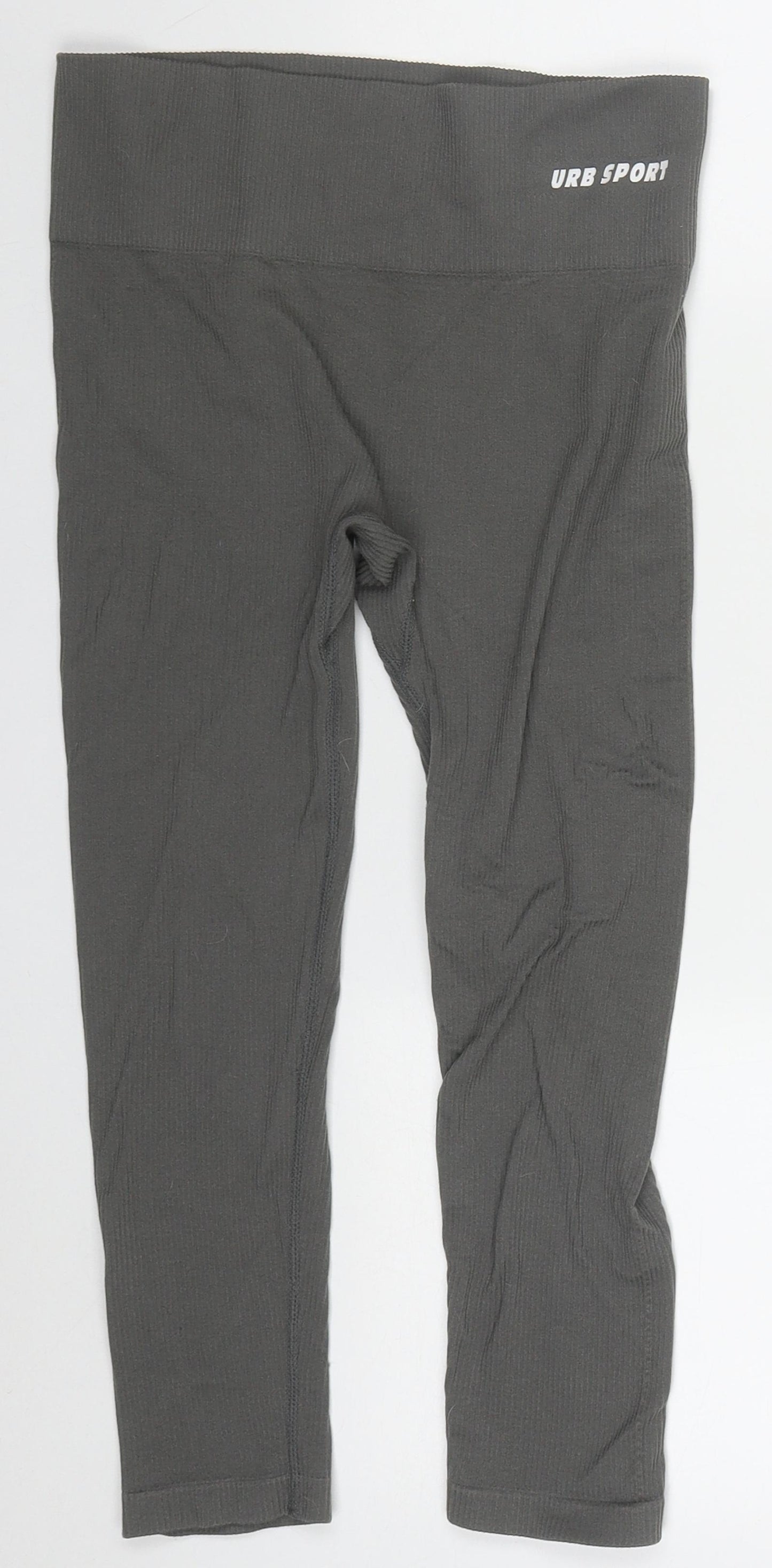 Urb Sport Womens Grey  Nylon Cropped Leggings Size M L20 in Regular