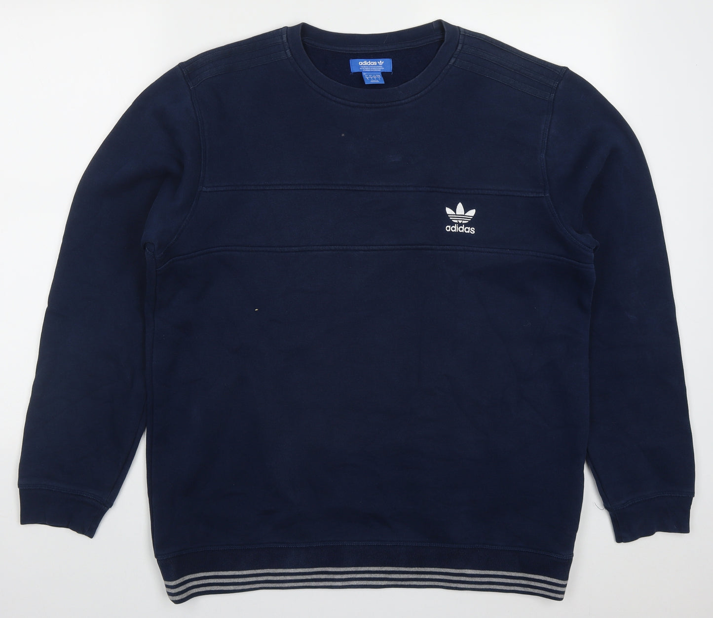 adidas Mens Blue  Cotton Pullover Sweatshirt Size L