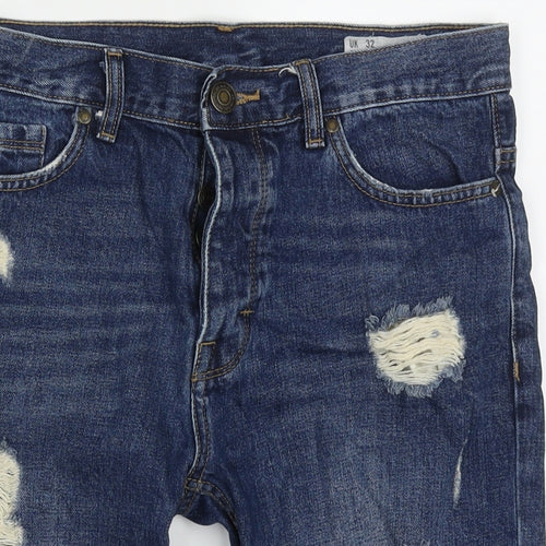 Denim Co Mens Blue  Cotton Bermuda Shorts Size 32 L10 in Regular Button