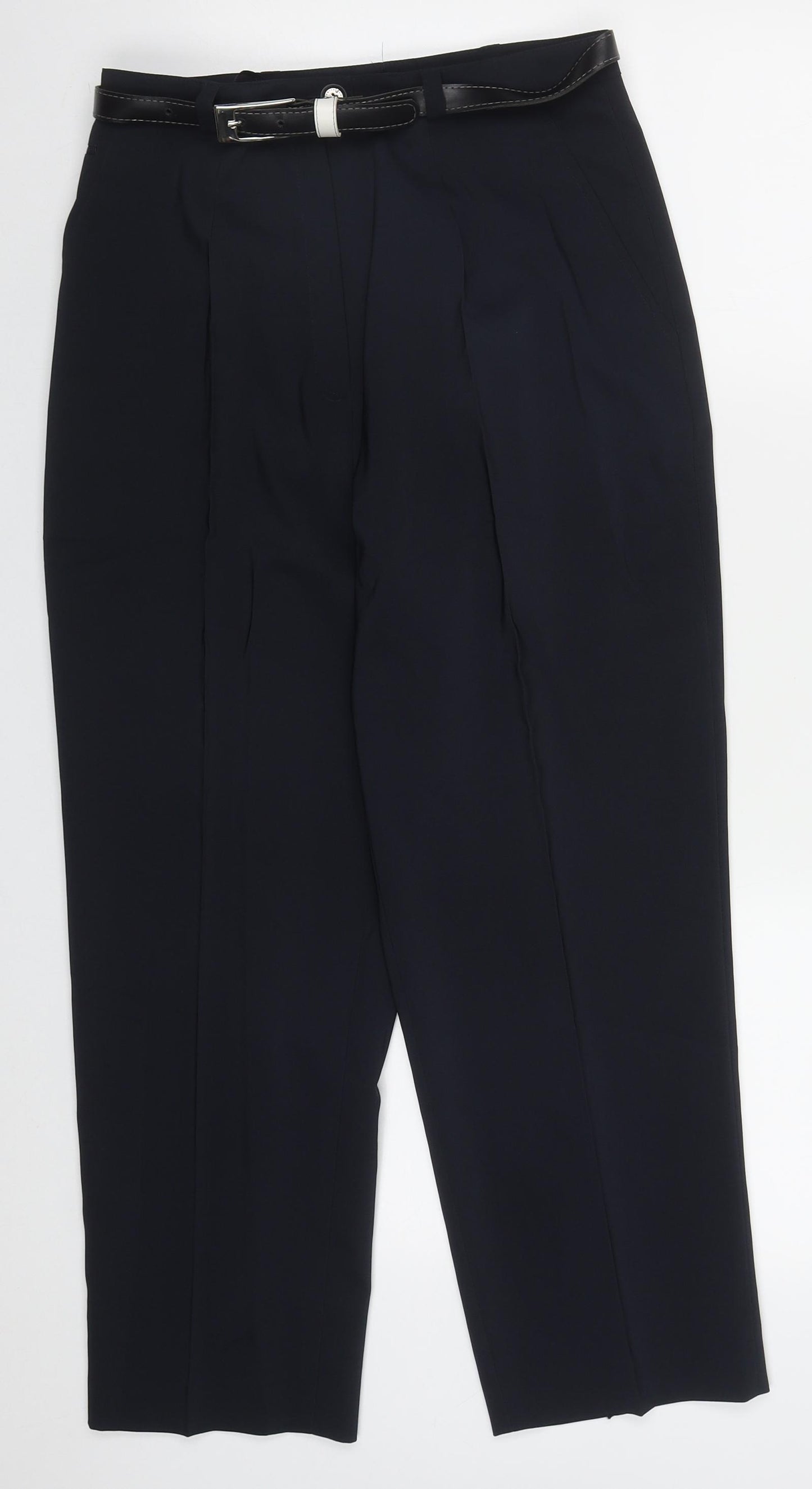 Gelco Womens Blue  Polyester Trousers  Size 12 L25 in Regular Button
