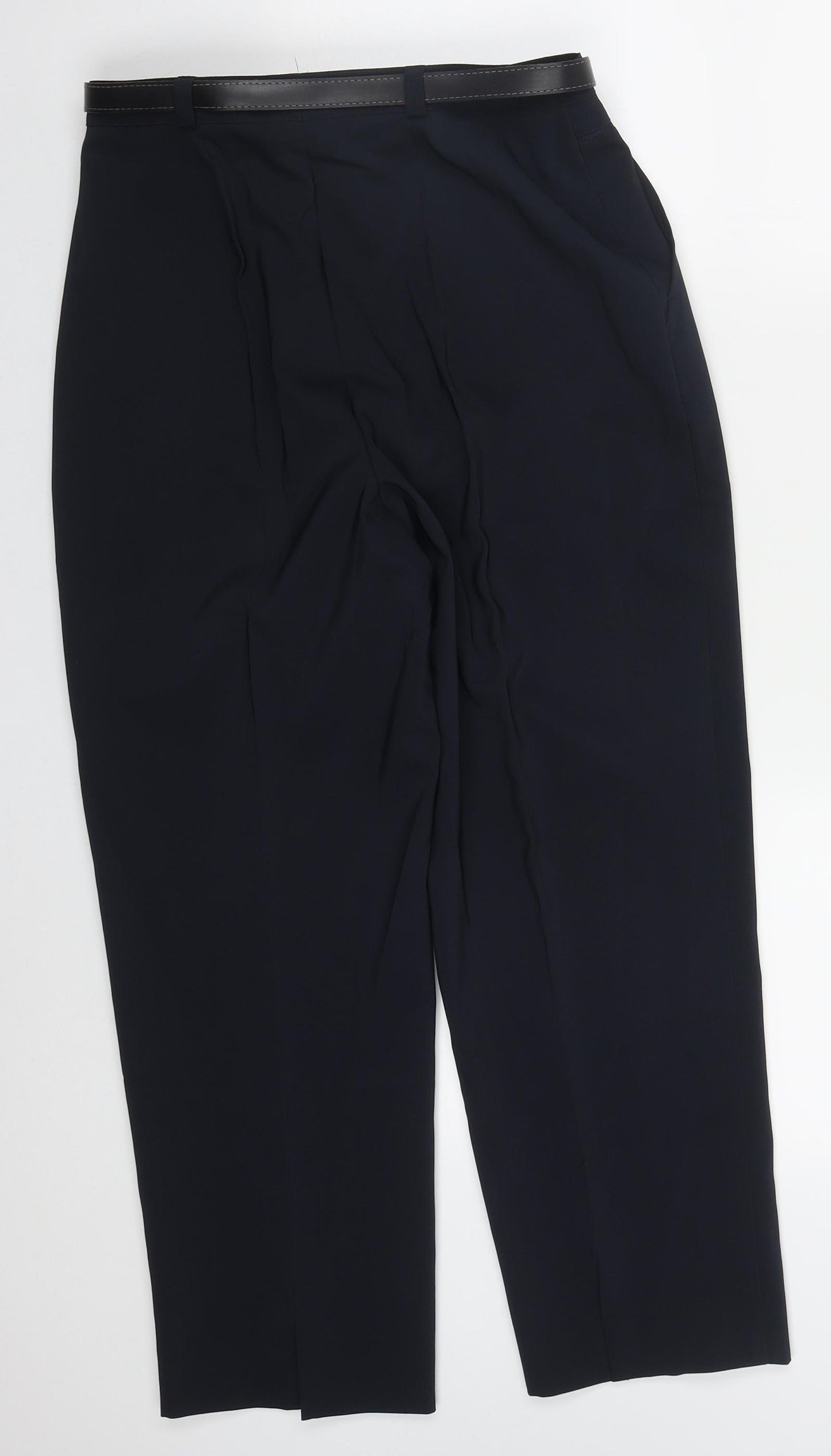 Gelco Womens Blue  Polyester Trousers  Size 12 L25 in Regular Button