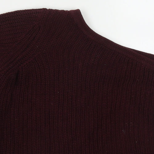FOREVER 21 Womens Purple Boat Neck  Cotton Pullover Jumper Size S   - One Shoulder