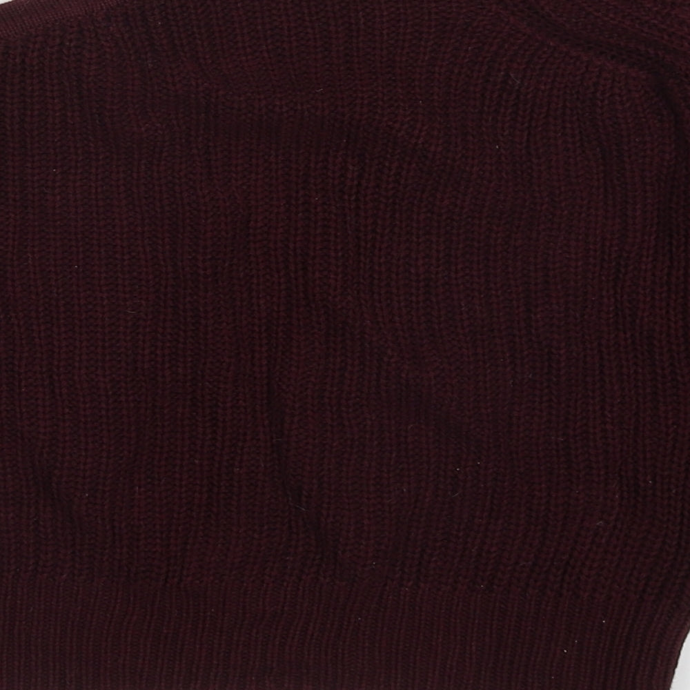 FOREVER 21 Womens Purple Boat Neck  Cotton Pullover Jumper Size S   - One Shoulder