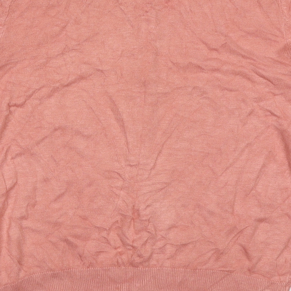 Primark Womens Pink Round Neck  Viscose Cardigan Jumper Size 10