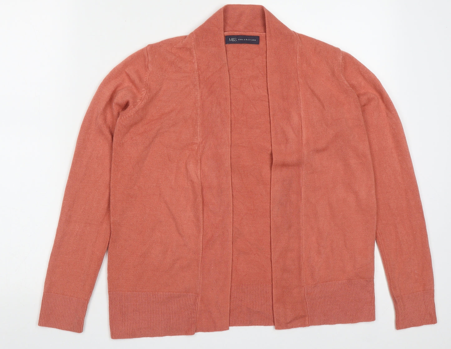 Marks and Spencer Womens Pink V-Neck  Acrylic Cardigan Jumper Size S