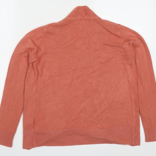 Marks and Spencer Womens Pink V-Neck  Acrylic Cardigan Jumper Size S