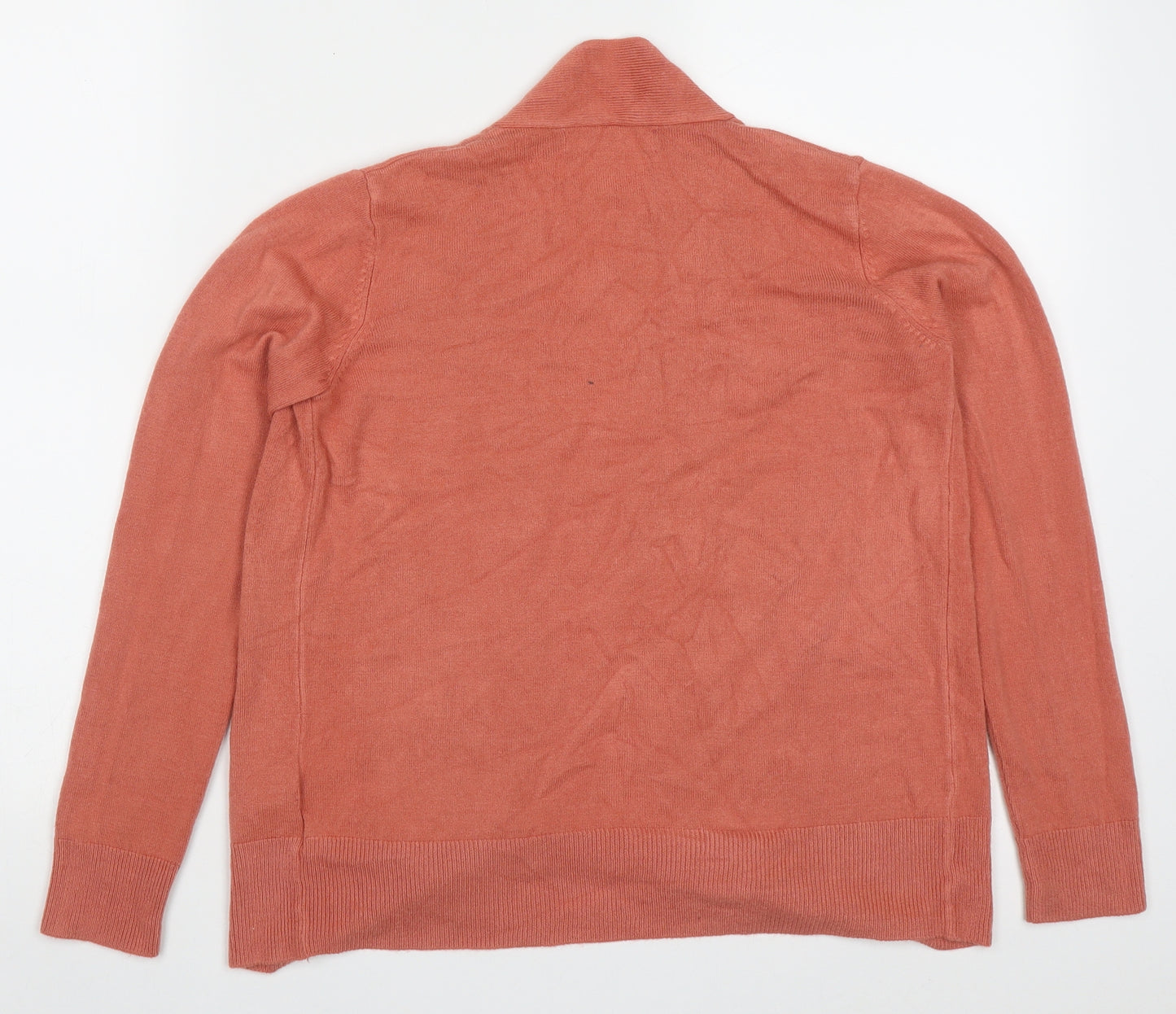 Marks and Spencer Womens Pink V-Neck  Acrylic Cardigan Jumper Size S