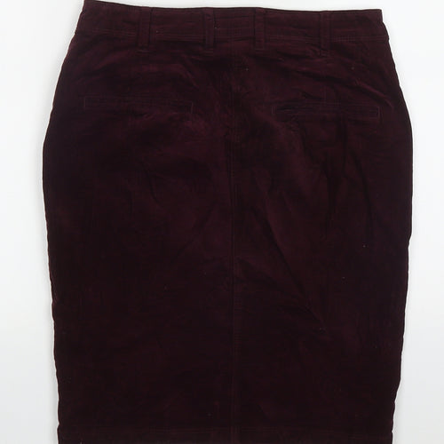 Papaya Womens Purple  Cotton Straight & Pencil Skirt Size 8   Button