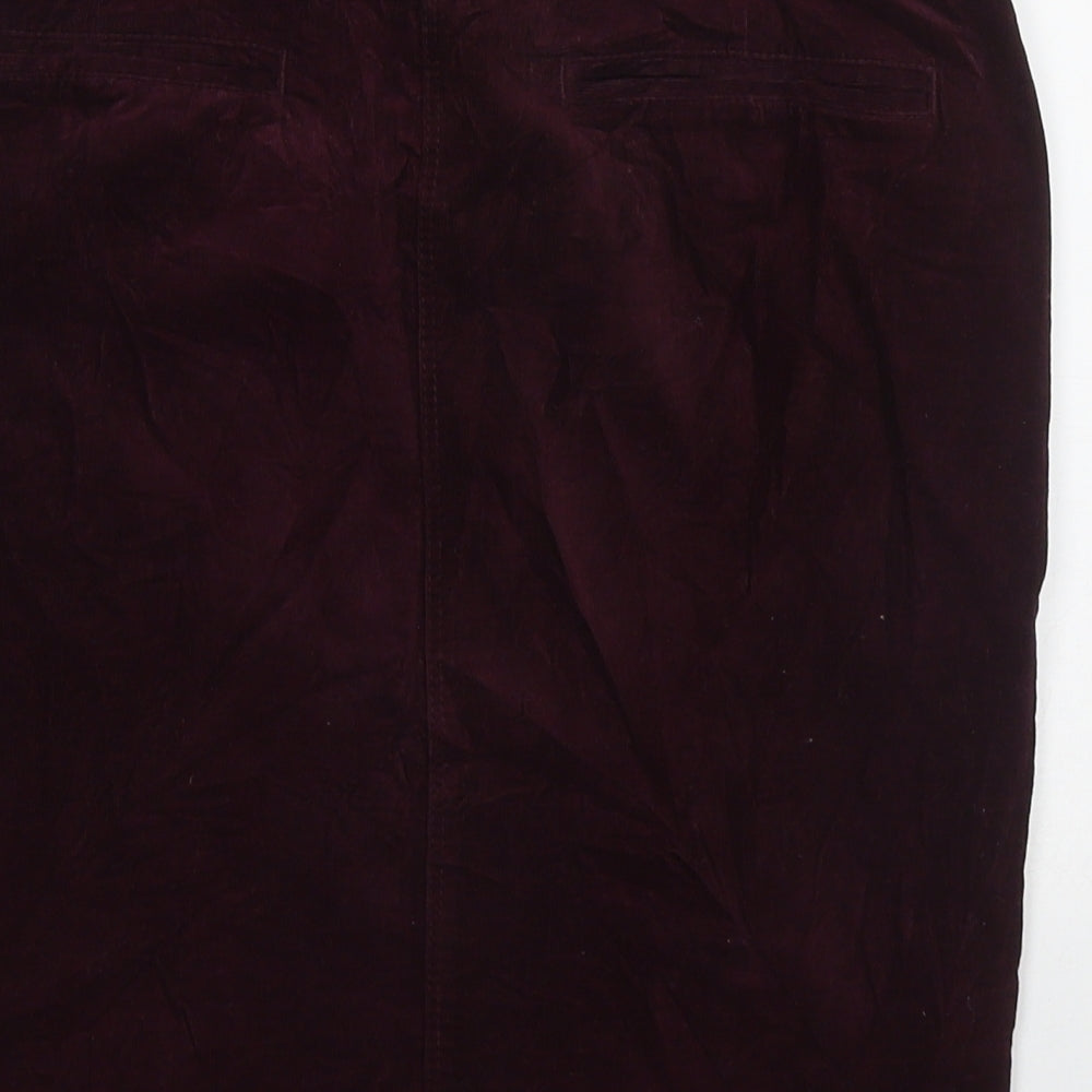 Papaya Womens Purple  Cotton Straight & Pencil Skirt Size 8   Button