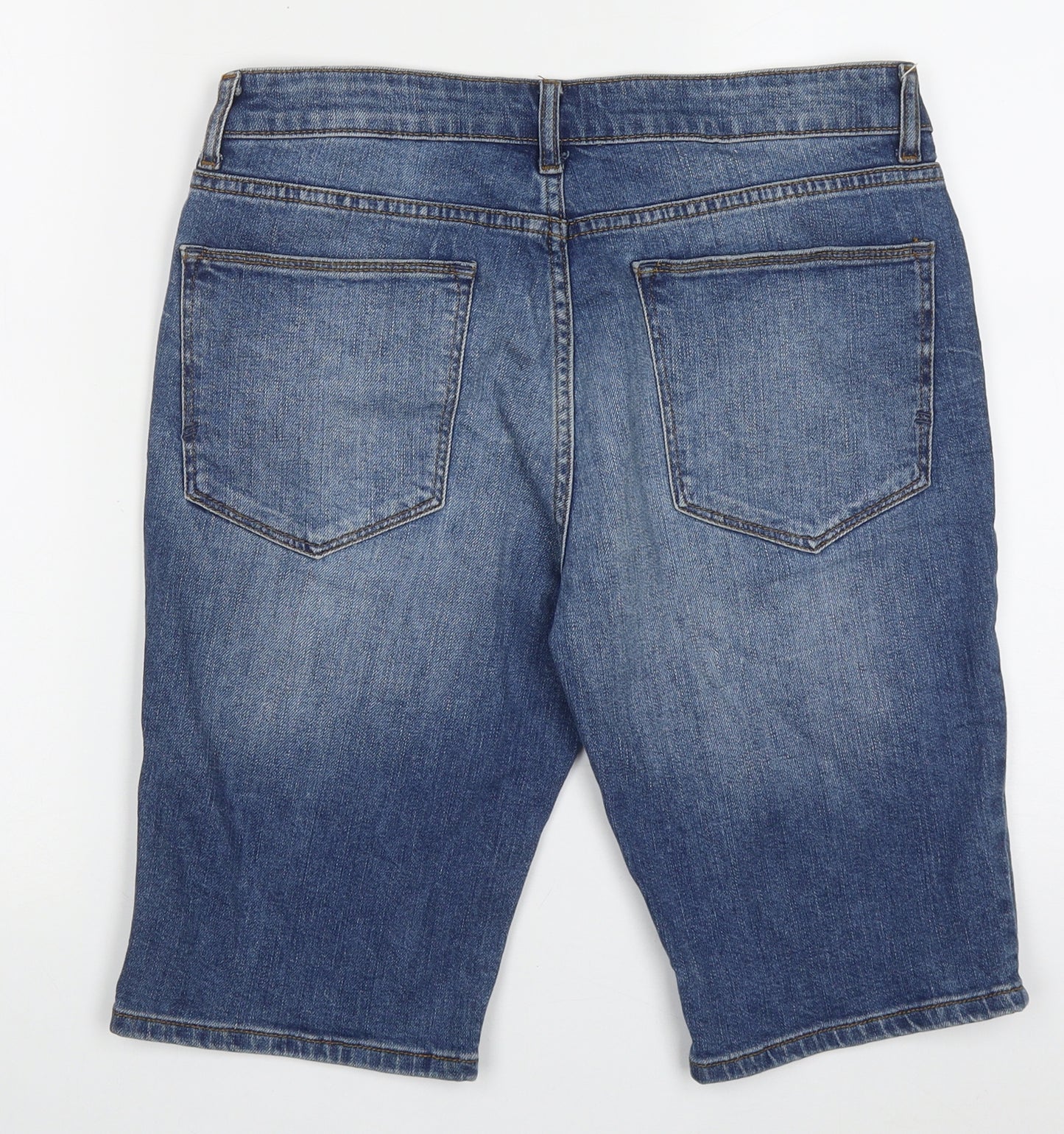 Very Mens Blue  Cotton Bermuda Shorts Size 30 L11 in Regular Button