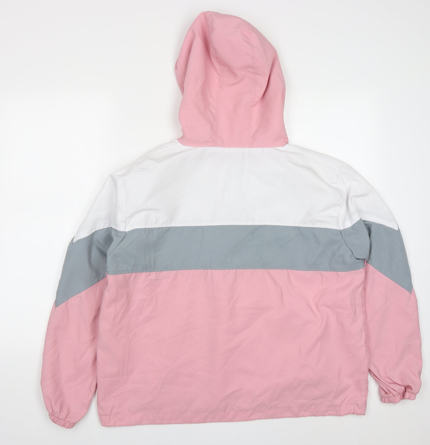 Boohoo Womens Pink Striped  Jacket  Size L  Zip