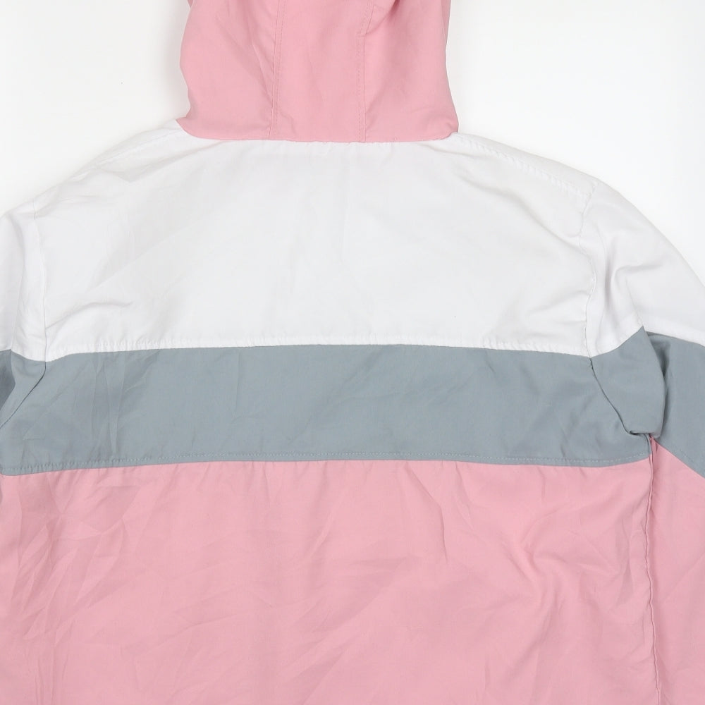Boohoo Womens Pink Striped  Jacket  Size L  Zip