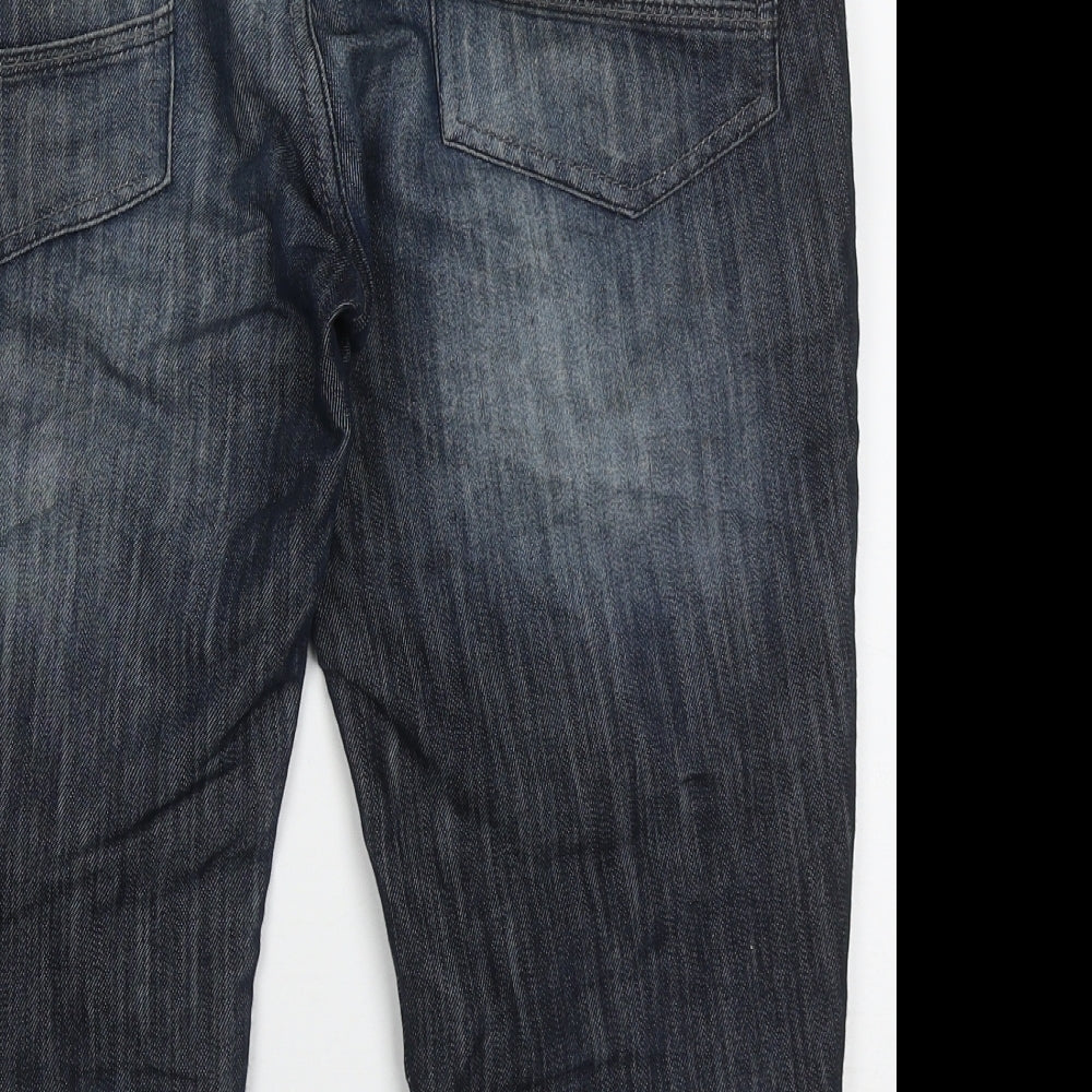 No Fear Mens Blue  Cotton Cropped Jeans Size S L20 in Regular Button