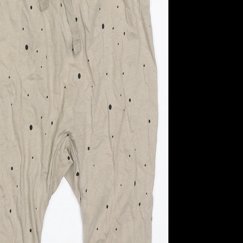 H&M Girls Beige  Cotton Sweatpants Trousers Size 2-3 Years  Regular Drawstring - Spotted