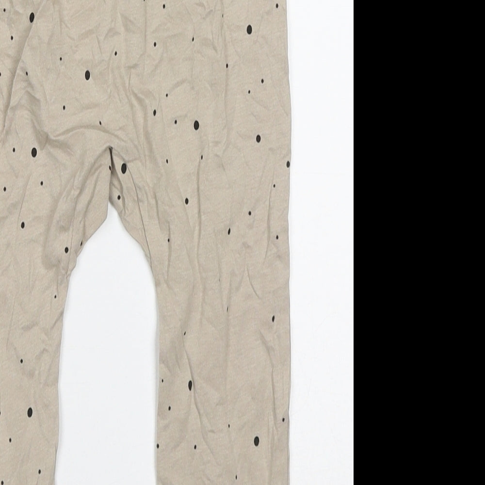 H&M Girls Beige  Cotton Sweatpants Trousers Size 2-3 Years  Regular Drawstring - Spotted