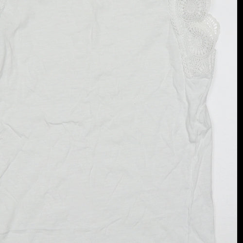 Papaya Womens White  Cotton Basic Tank Size 10 Round Neck