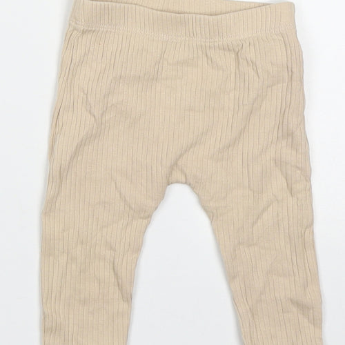 George Girls Beige  Cotton Capri Leggings Size 3-6 Months