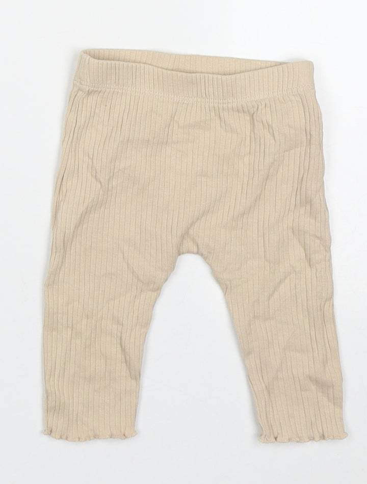 George Girls Beige Cotton Capri Leggings Size 3-6 Months