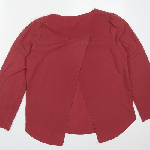 Geoge Womens Red  Polyester Basic Blouse Size 8 Round Neck