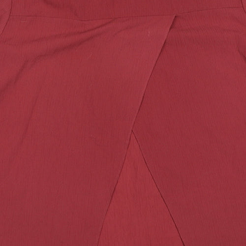 Geoge Womens Red  Polyester Basic Blouse Size 8 Round Neck