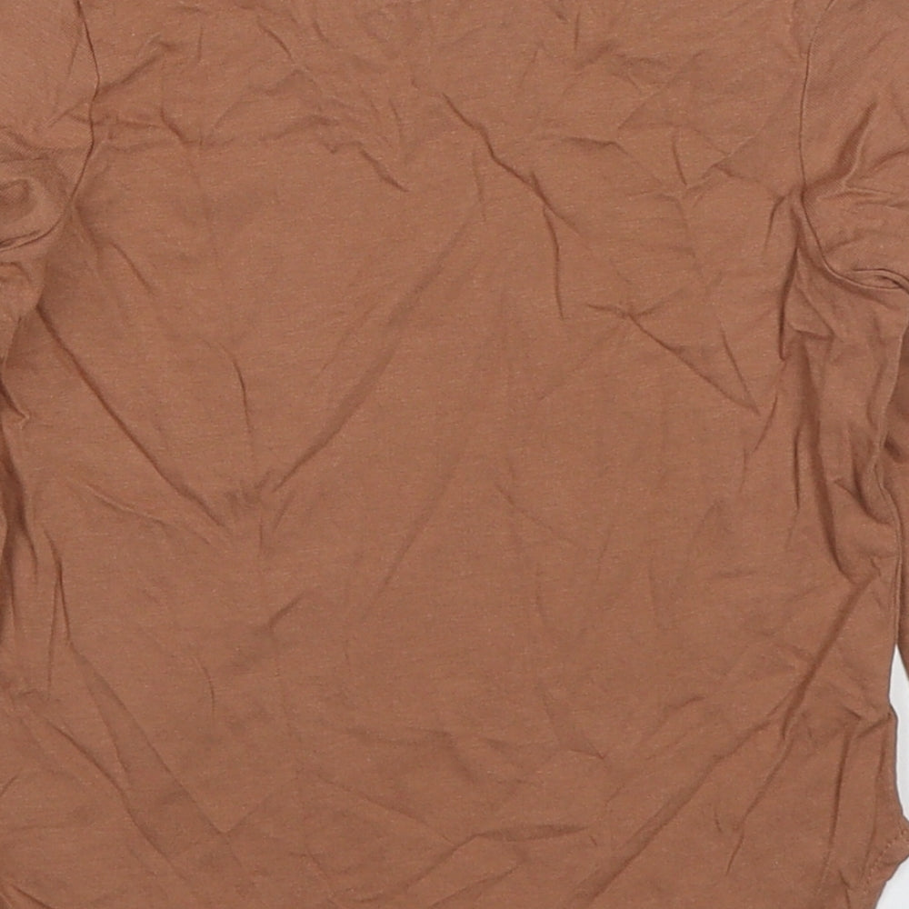 George Boys Brown  Cotton Basic T-Shirt Size 2-3 Years Crew Neck Pullover - Tractor On The Move