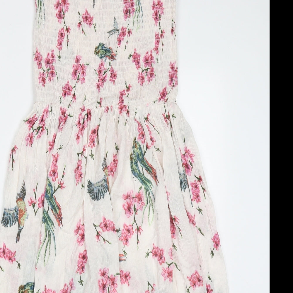 Intuition Womens Multicoloured Floral Viscose Trapeze & Swing  Size 8  Round Neck Pullover - Bird Prints