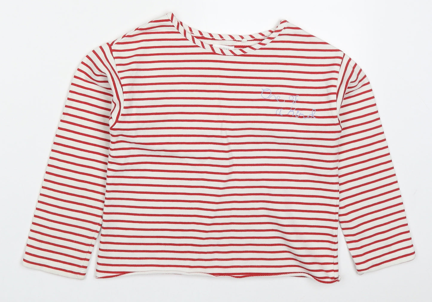 NEXT Girls Red Striped Cotton Pullover Sweatshirt Size 6 Years  Pullover - One Of A Kind