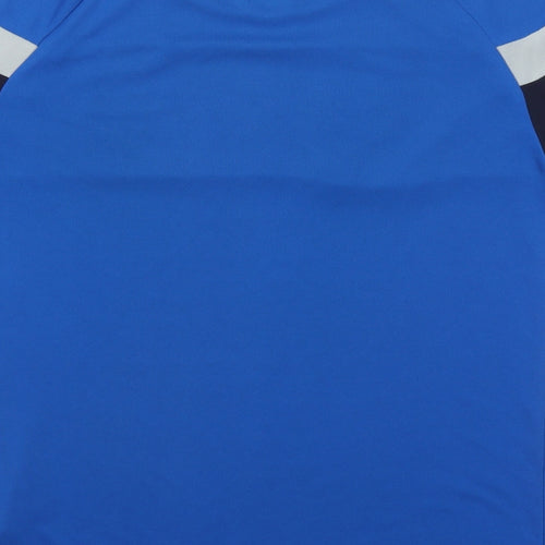 PUMA Mens Blue Colourblock Polyester  T-Shirt Size XS Crew Neck