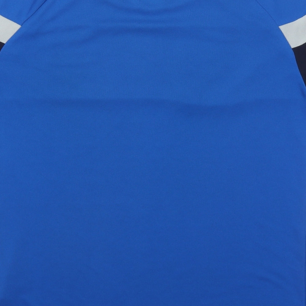 PUMA Mens Blue Colourblock Polyester  T-Shirt Size XS Crew Neck