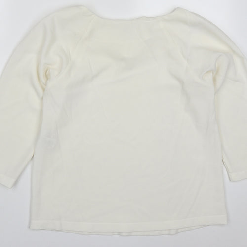 French Connection Womens White  Polyester Basic Blouse Size 10 Round Neck