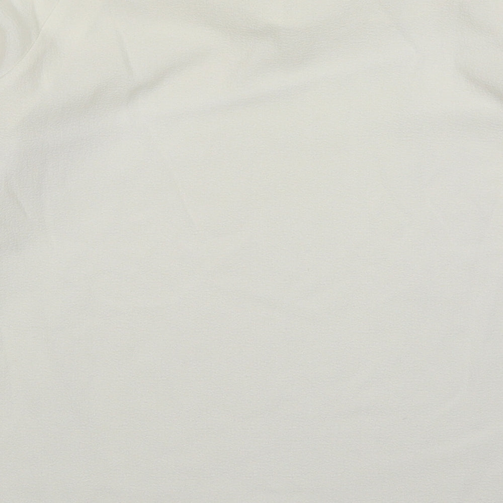 French Connection Womens White  Polyester Basic Blouse Size 10 Round Neck