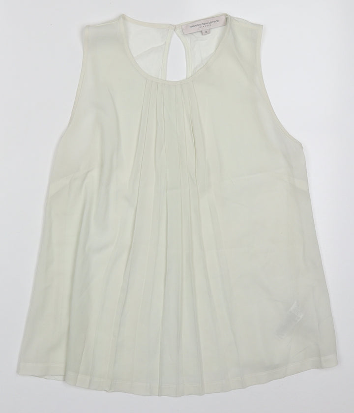 French Connection Womens White Polyester Basic Tank Size M One Shoulder