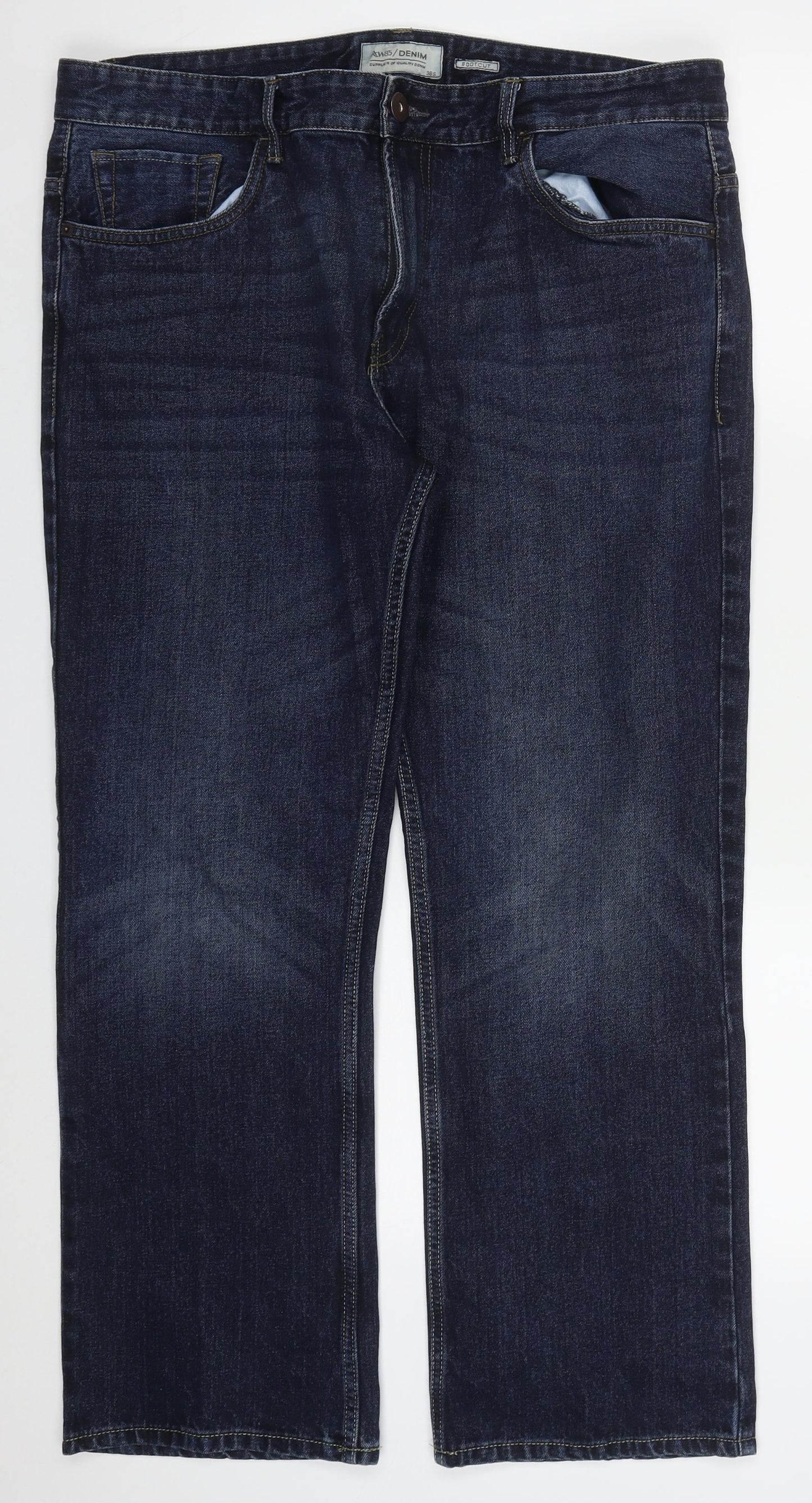 Matalan Mens Blue  Cotton Straight Jeans Size 38 L30 in Regular Button