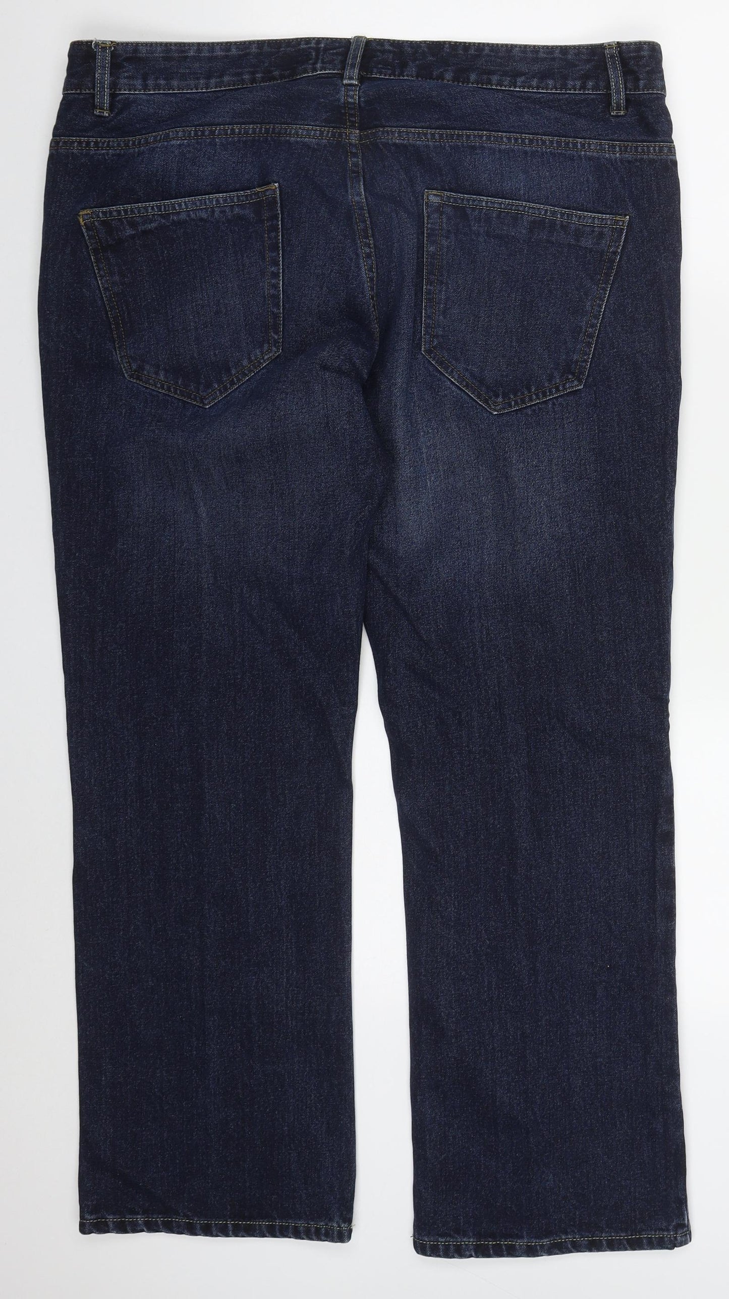 Matalan Mens Blue  Cotton Straight Jeans Size 38 L30 in Regular Button