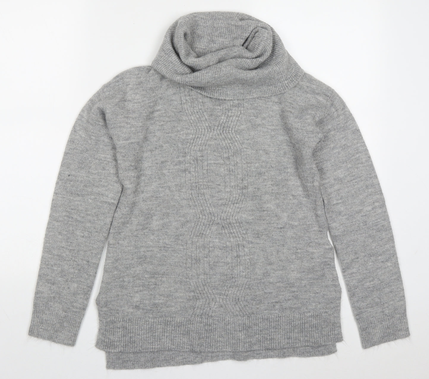 Avon Womens Grey Roll Neck  Acrylic Pullover Jumper Size 10