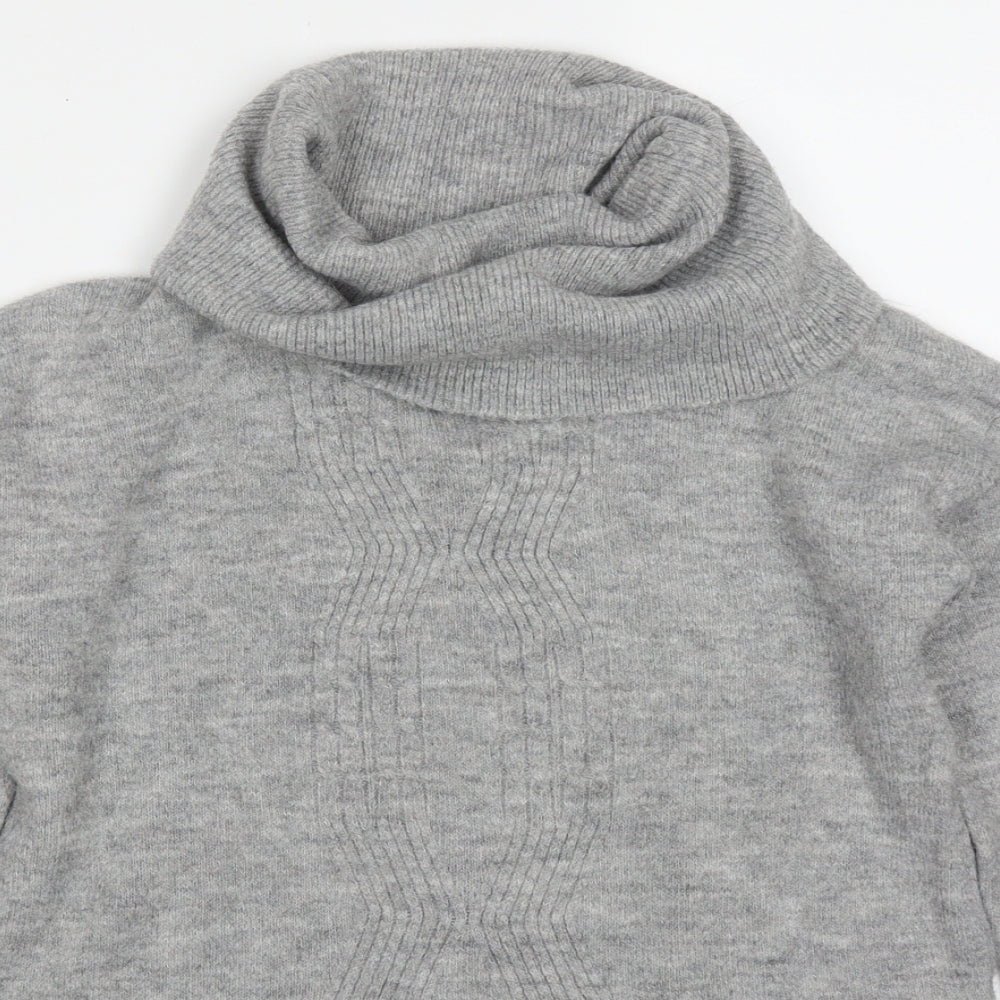 Avon Womens Grey Roll Neck  Acrylic Pullover Jumper Size 10