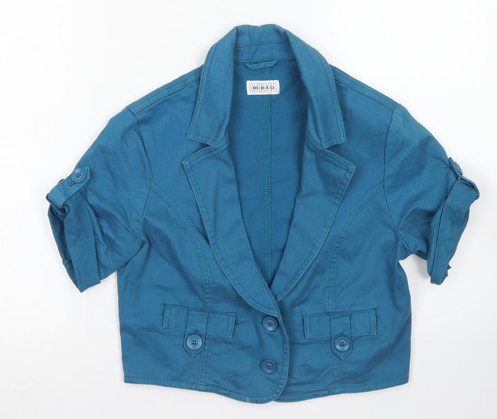 Moto Womens Blue Jacket Blazer Size 12 Button