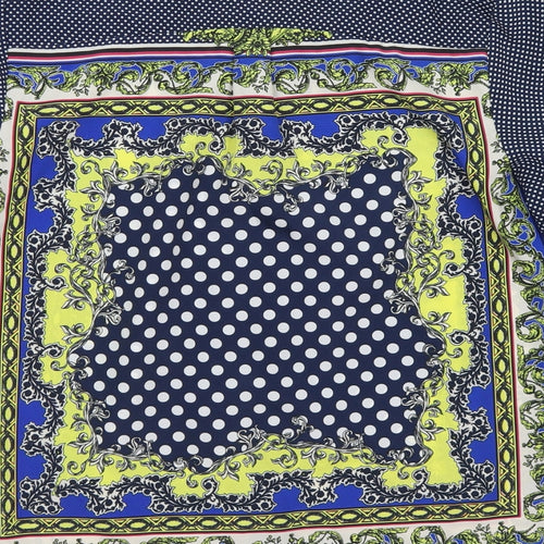 NEXT Womens Blue Polka Dot Polyester Basic Blouse Size 10 Round Neck