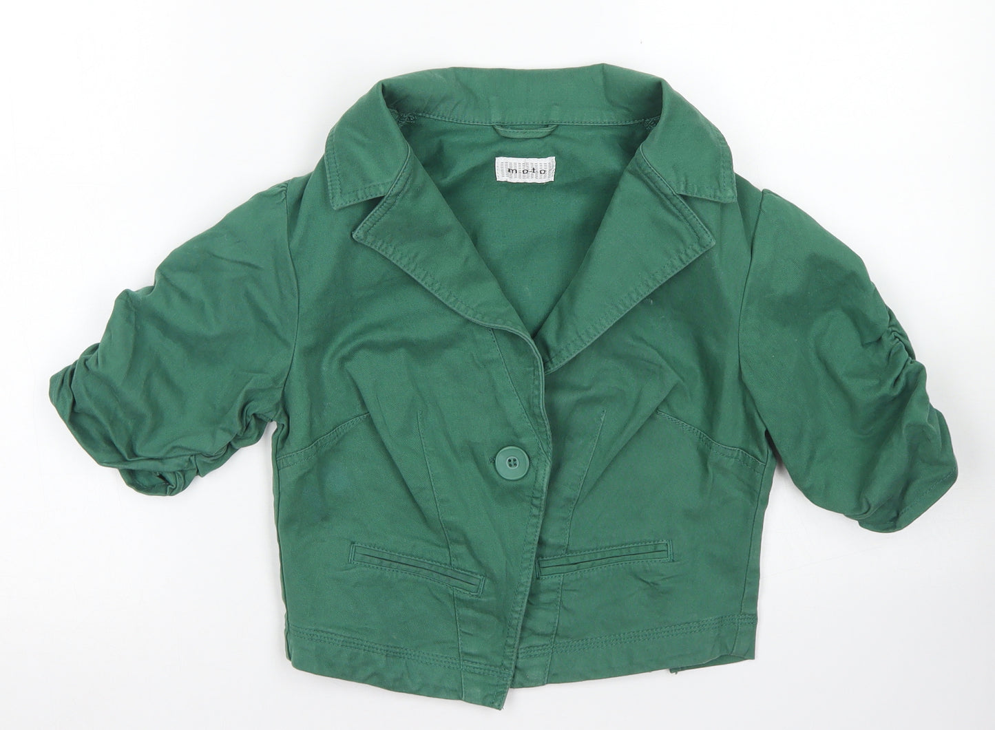Moto Womens Green   Jacket Blazer Size 10  Button