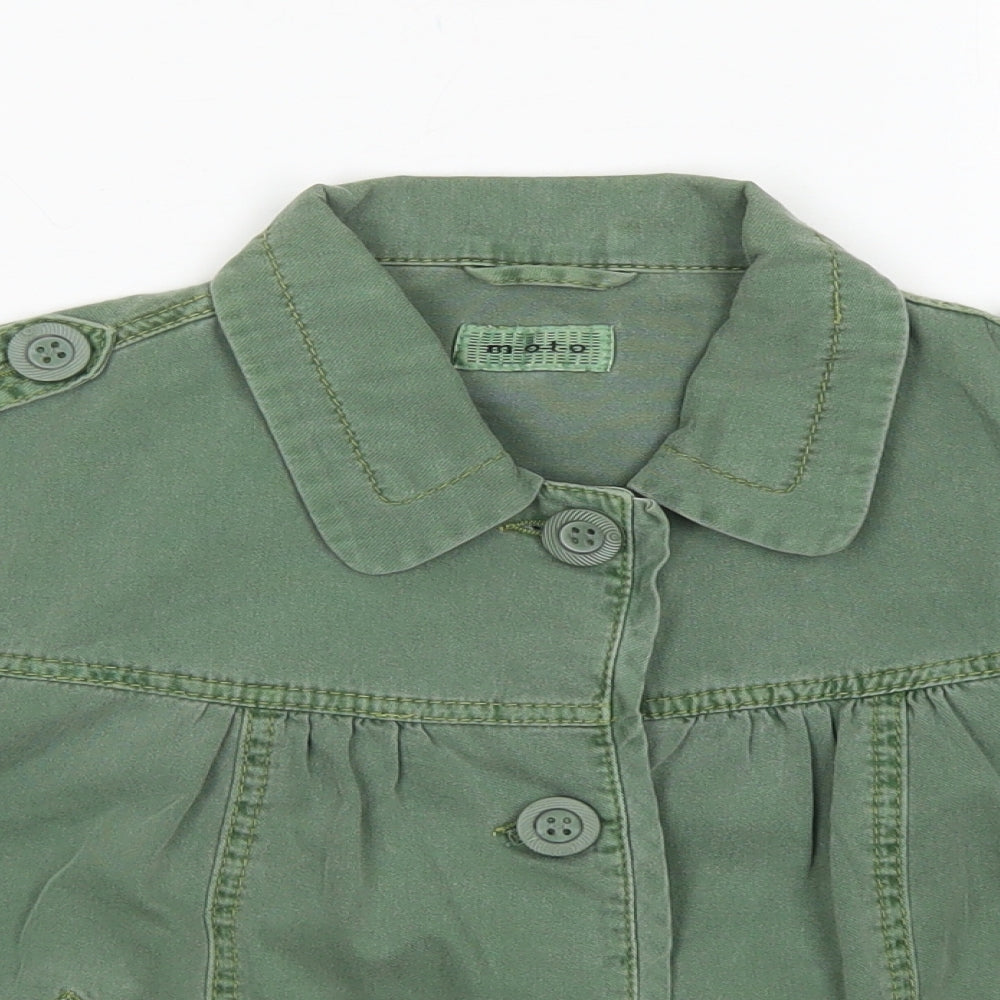 Moto Womens Green   Jacket Blazer Size 10  Button