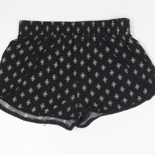 915 Generation Girls Black Paisley Cotton Mom Shorts Size 9 Years  Regular