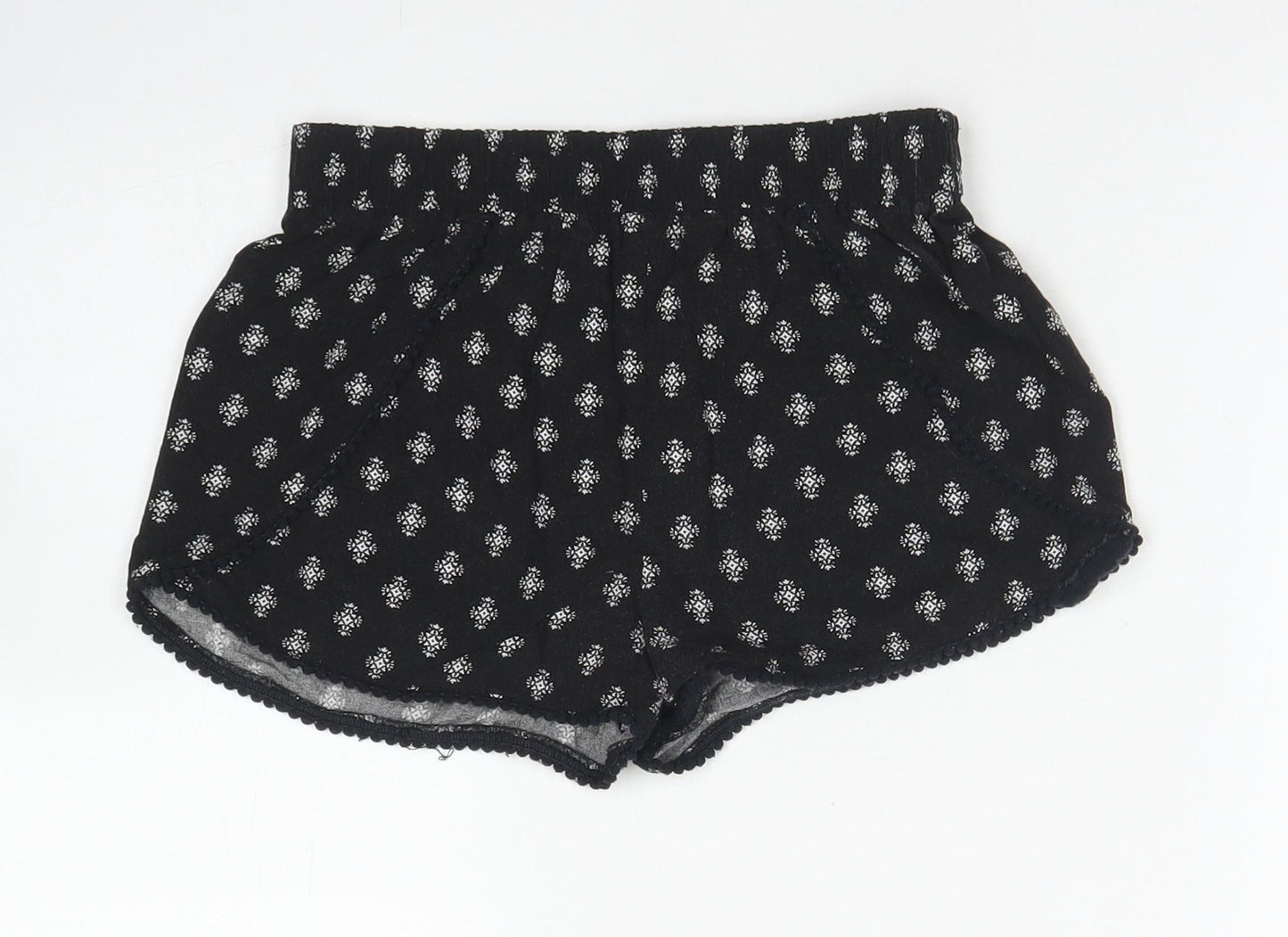 915 Generation Girls Black Paisley Cotton Mom Shorts Size 9 Years  Regular