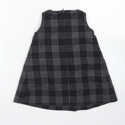 Neck & Neck Girls Black Plaid Polyester A-Line  Size 18 Months  Round Neck Zip