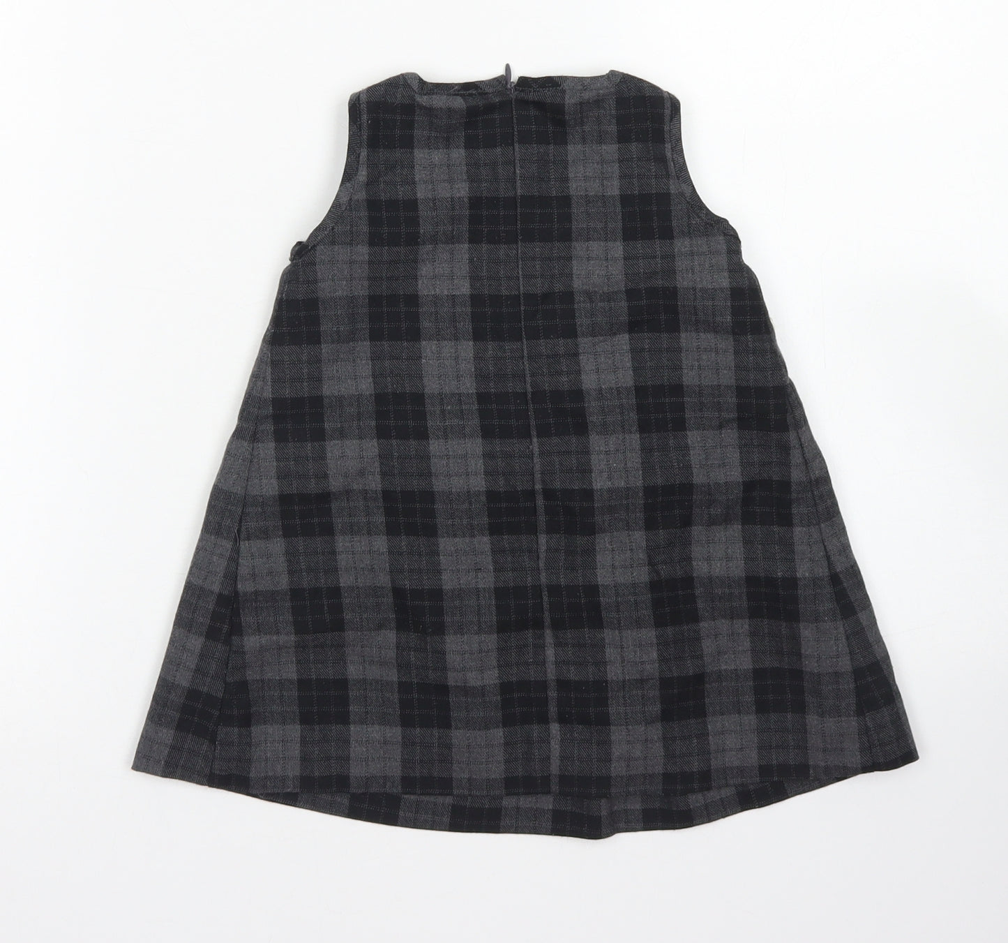 Neck & Neck Girls Black Plaid Polyester A-Line  Size 18 Months  Round Neck Zip