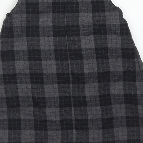 Neck & Neck Girls Black Plaid Polyester A-Line  Size 18 Months  Round Neck Zip