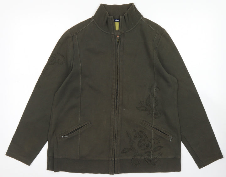 DASH Womens Green Jacket Size 14 Zip