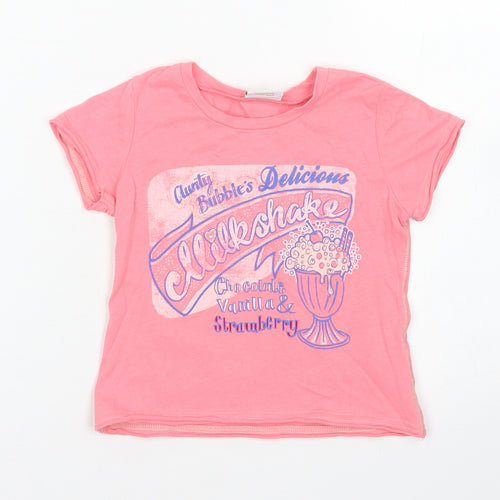 NEXT Boys Pink  Cotton Basic T-Shirt Size 12-18 Months Crew Neck