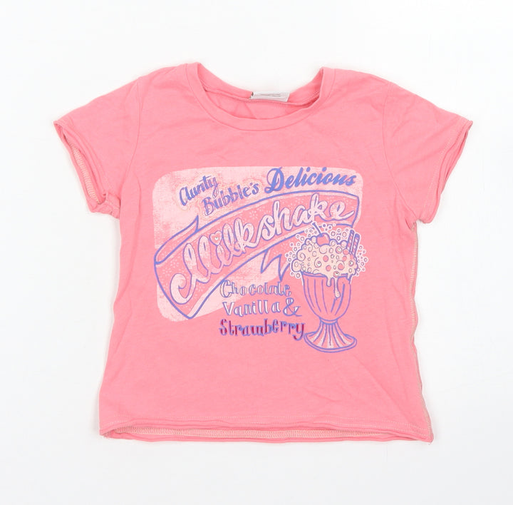 NEXT Boys Pink  Cotton Basic T-Shirt Size 12-18 Months Crew Neck
